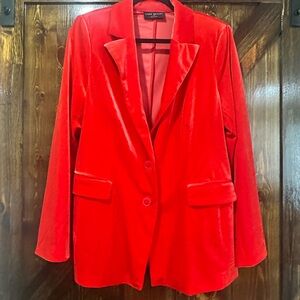 Lane Bryant Red Blazer with Luxurious Fabric and Modern Fit